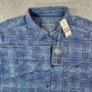 $148 NEW Tommy Bahama Stretch Flannel Shirt Men XXL Fireside Fronds Springs Blue